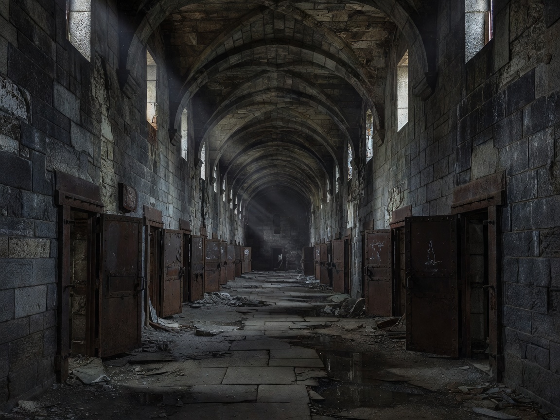 Eastern State Penitentiary gothic cellblocks